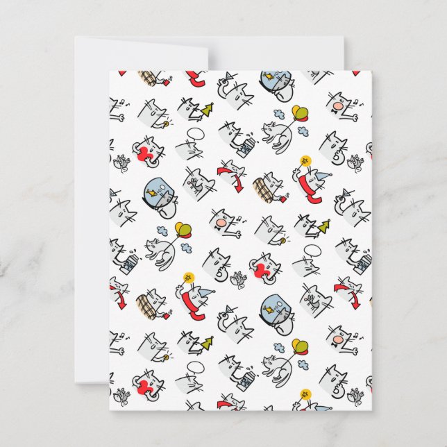 Funny cats, milk and magic. holiday card (Front)