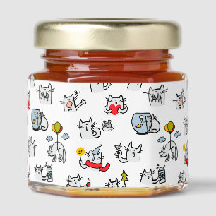Funny cats, milk and magic. honey jar favors