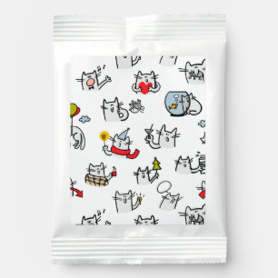 Funny cats, milk and magic. hot chocolate drink mix