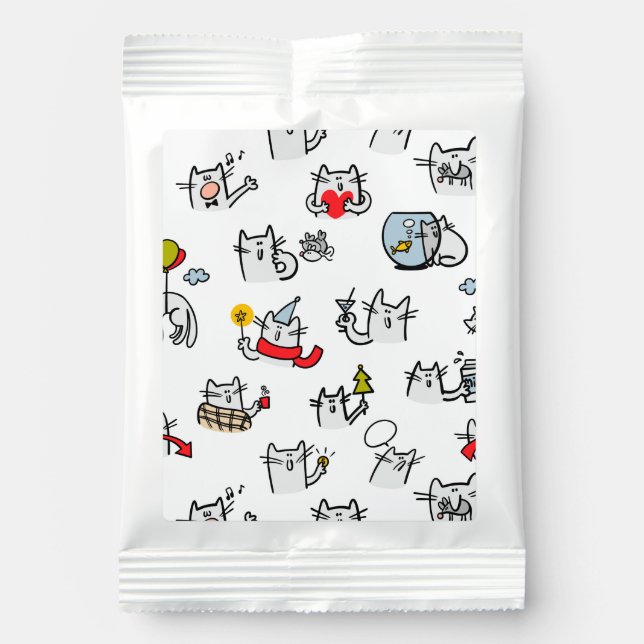 Funny cats, milk and magic. hot chocolate drink mix (Front)