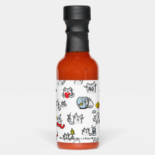 Funny cats, milk and magic. hot sauces