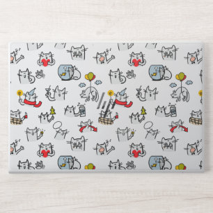 Funny cats, milk and magic. HP laptop skin