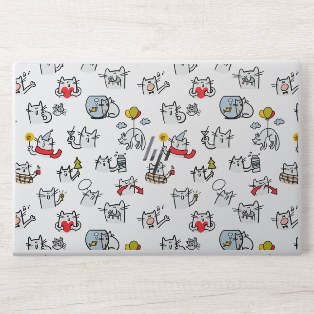 Funny cats, milk and magic. HP laptop skin (Front)