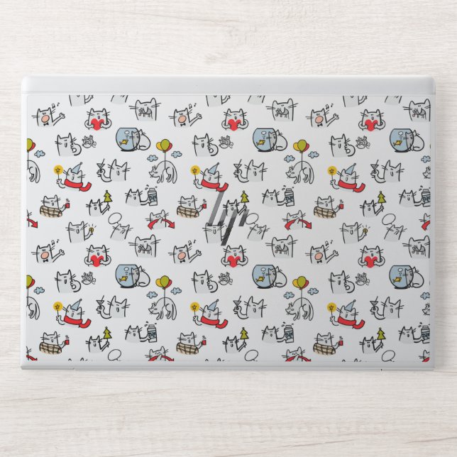 Funny cats, milk and magic. HP laptop skin (Front)