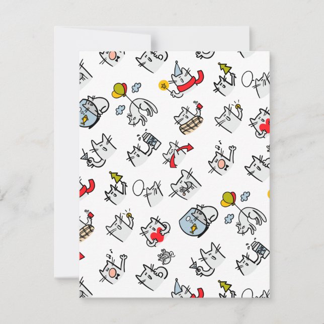 Funny cats, milk and magic. invitation (Front)