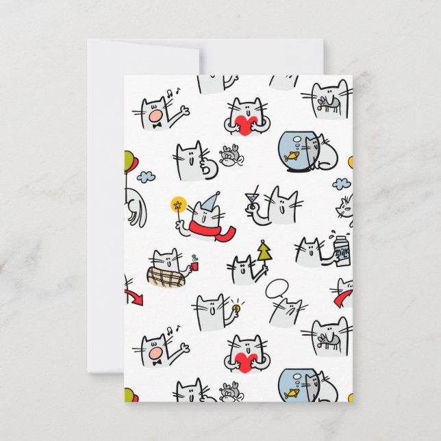 Funny cats, milk and magic. invitation (Front)