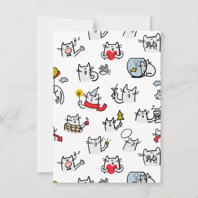 Funny cats, milk and magic. invitation (Front)