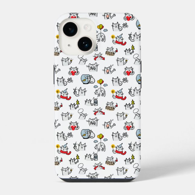 Funny cats, milk and magic. iphone case (Back)