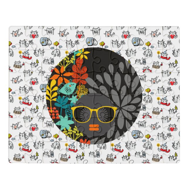 Funny cats, milk and magic. jigsaw puzzle (Puzzle Horizontal)