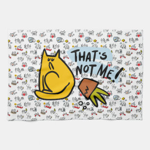 Funny cats, milk and magic. kitchen towel
