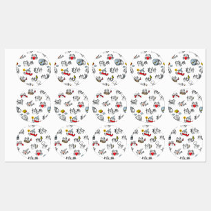 Funny cats, milk and magic. labels