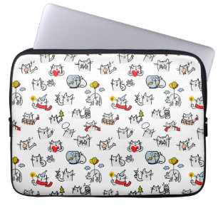Funny cats, milk and magic. laptop sleeve