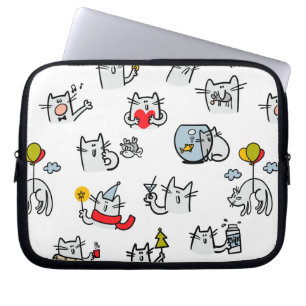 Funny cats, milk and magic. laptop sleeve