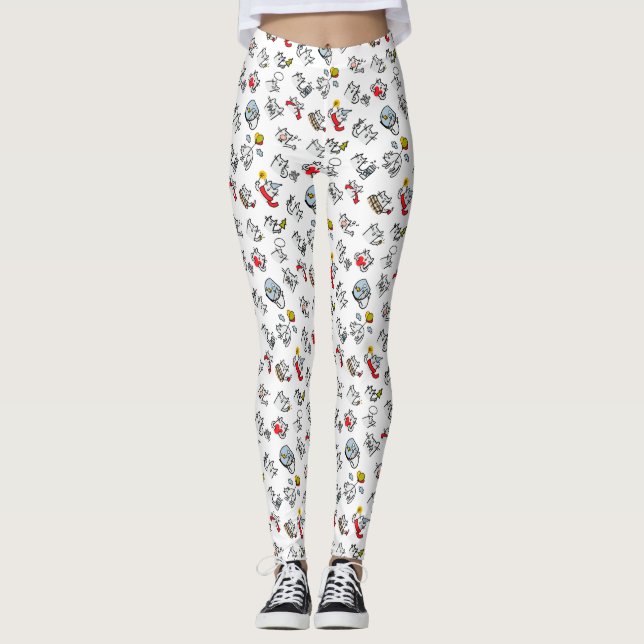 Funny cats, milk and magic. leggings (Front)