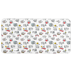 Funny cats, milk and magic. license plate