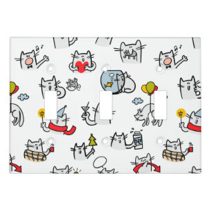 Funny cats, milk and magic. light switch cover