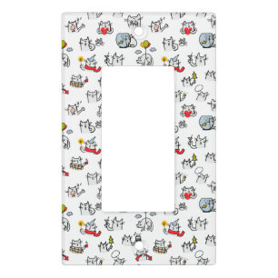 Funny cats, milk and magic. light switch cover
