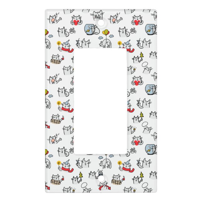 Funny cats, milk and magic. light switch cover (Front)