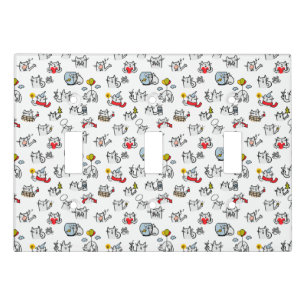 Funny cats, milk and magic. light switch cover
