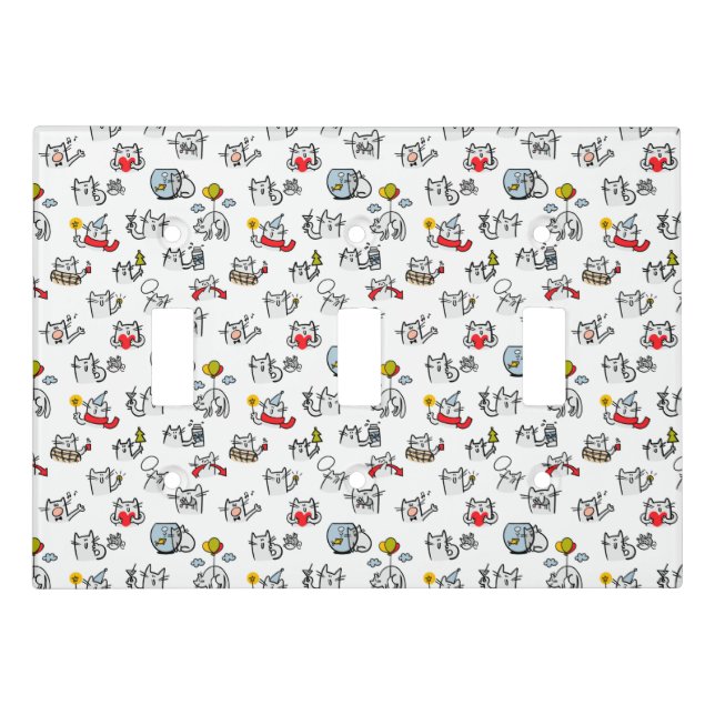 Funny cats, milk and magic. light switch cover (Front)