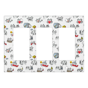 Funny cats, milk and magic. light switch cover