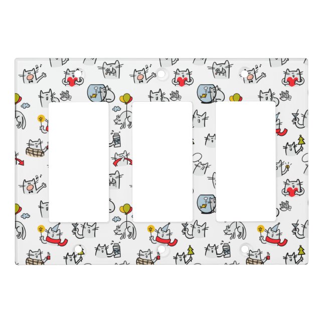 Funny cats, milk and magic. light switch cover (Front)
