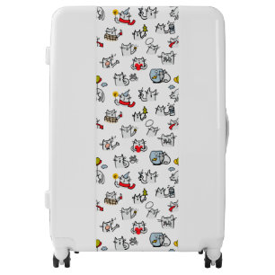 Funny cats, milk and magic. luggage