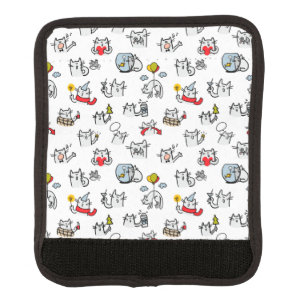Funny cats, milk and magic. luggage handle wrap