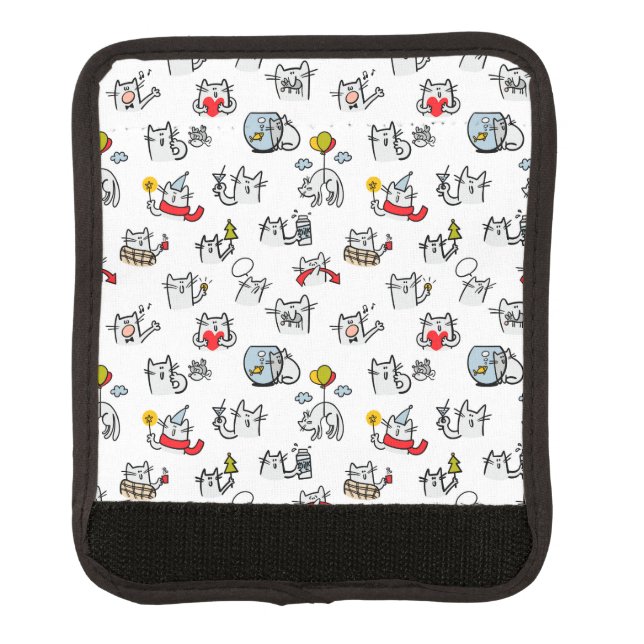 Funny cats, milk and magic. luggage handle wrap (Front)
