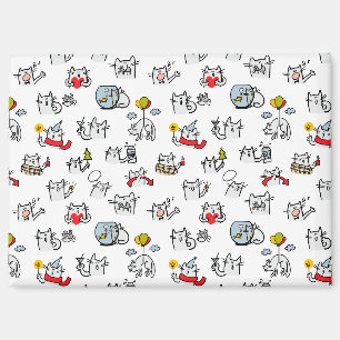 Funny cats, milk and magic. magnet