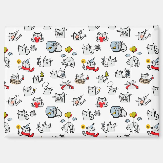 Funny cats, milk and magic. magnet (Front)