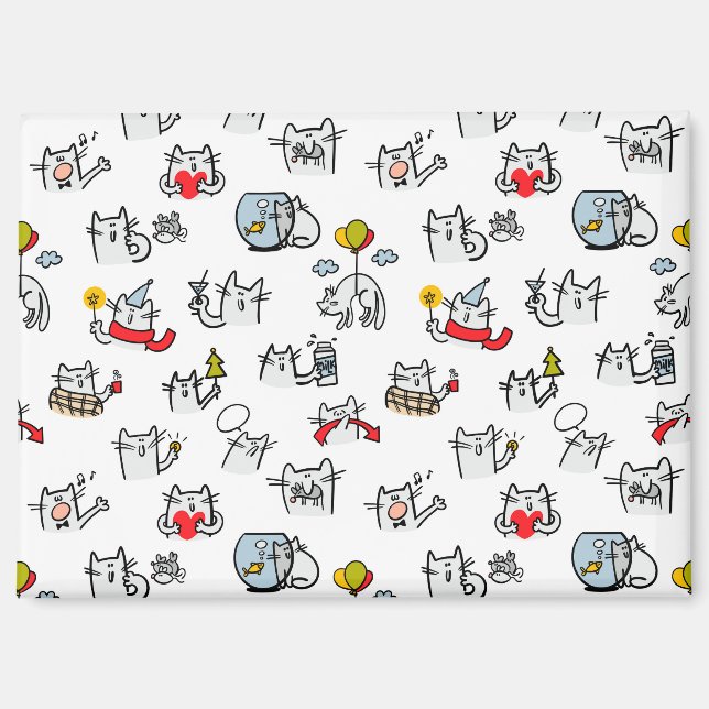 Funny cats, milk and magic. magnet (Front)