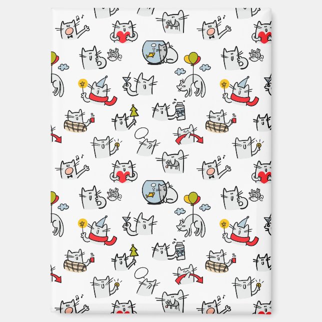 Funny cats, milk and magic. magnet (Front)