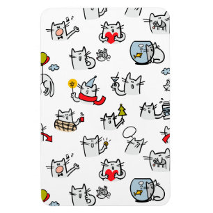 Funny cats, milk and magic. magnet