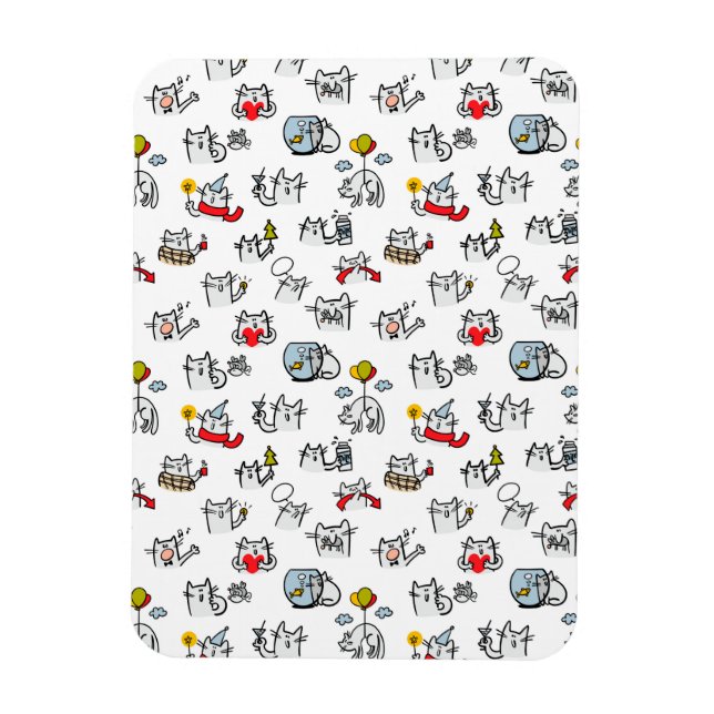 Funny cats, milk and magic. magnet (Vertical)