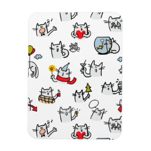 Funny cats, milk and magic. magnet