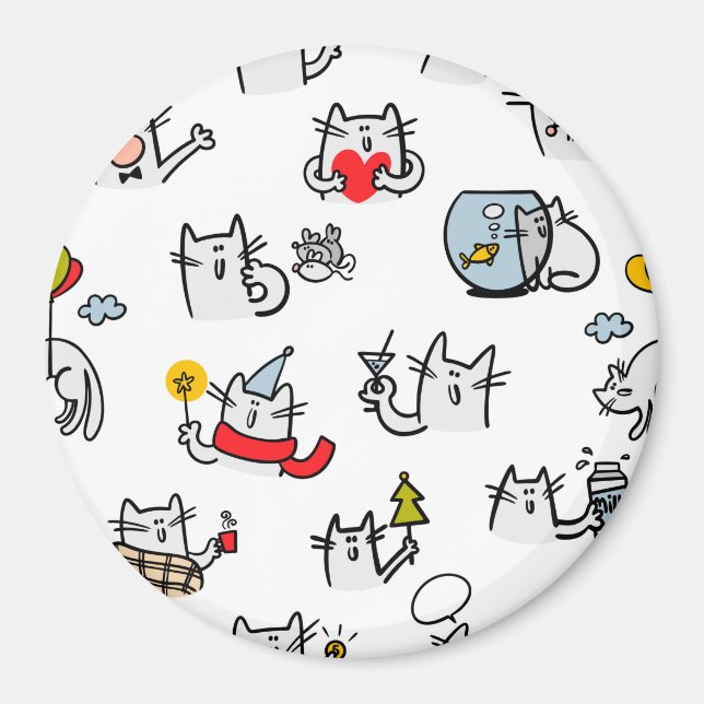 Funny cats, milk and magic. magnet (Front)