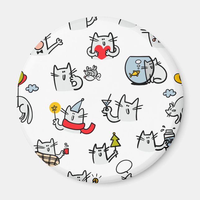 Funny cats, milk and magic. magnet (Front)