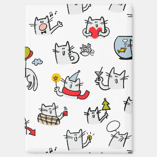 Funny cats, milk and magic. magnet