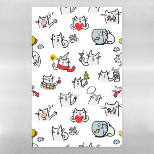 Funny cats, milk and magic. magnetic dry erase sheet