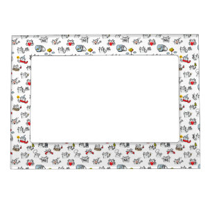 Funny cats, milk and magic. magnetic frame