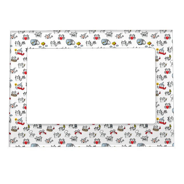 Funny cats, milk and magic. magnetic frame (Front)