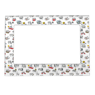 Funny cats, milk and magic. magnetic frame