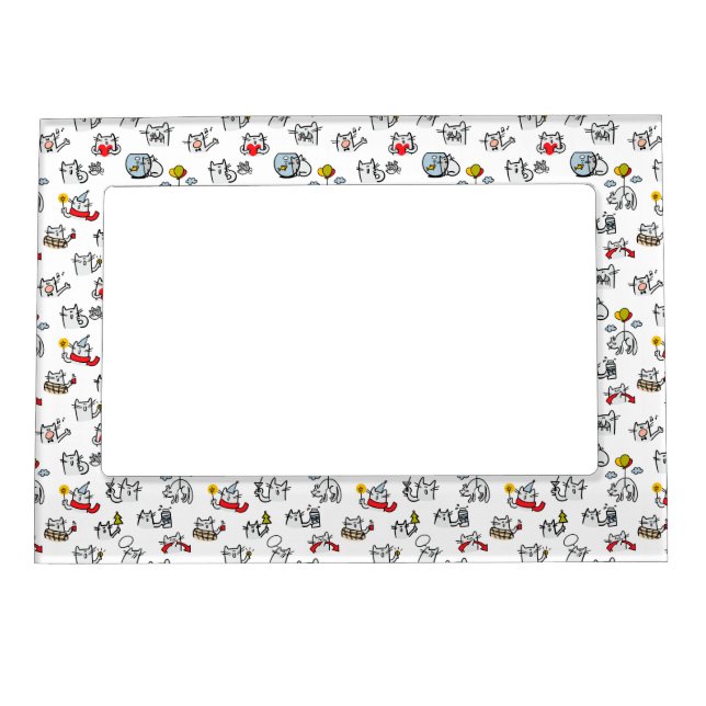 Funny cats, milk and magic. magnetic frame (Front)