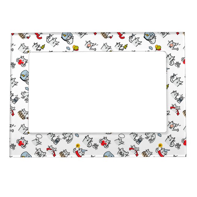 Funny cats, milk and magic. magnetic frame (Front)