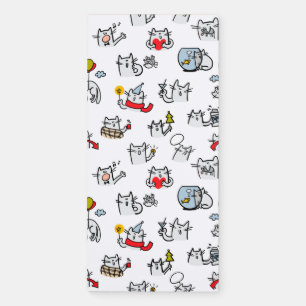 Funny cats, milk and magic. magnetic notepad