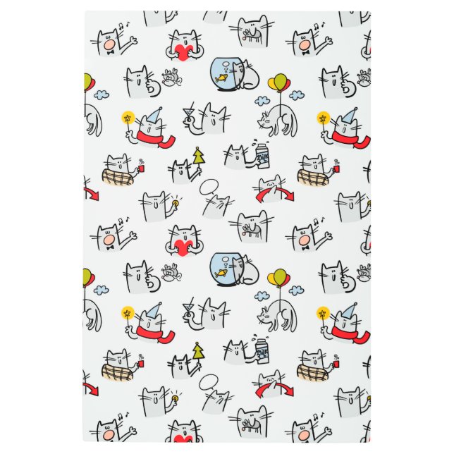 Funny cats, milk and magic. metal print (Front)