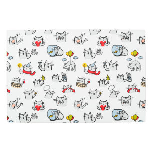 Funny cats, milk and magic. metal print