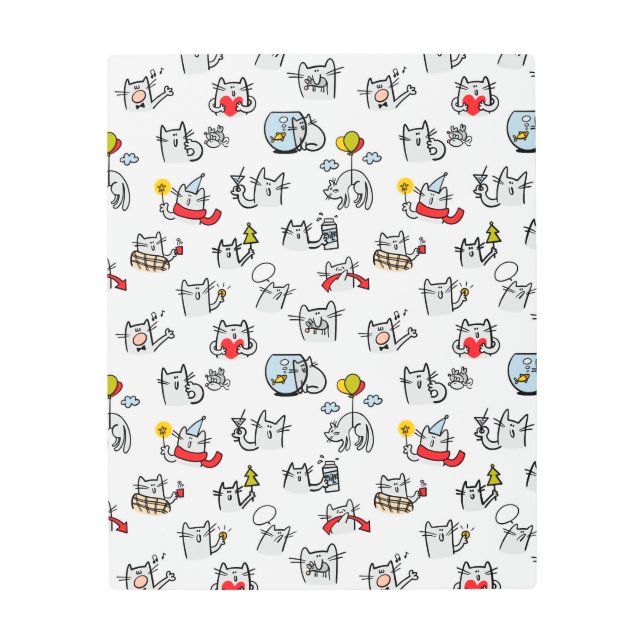Funny cats, milk and magic. metal print (Front)