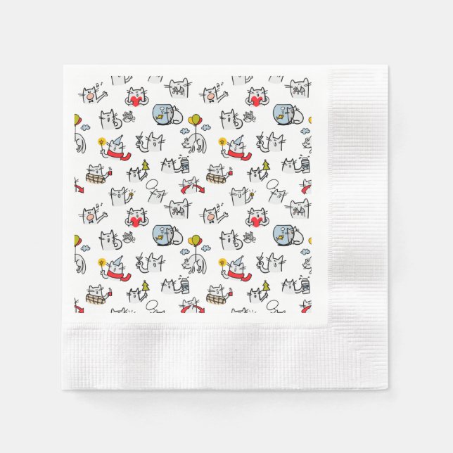 Funny cats, milk and magic. napkins (Front)